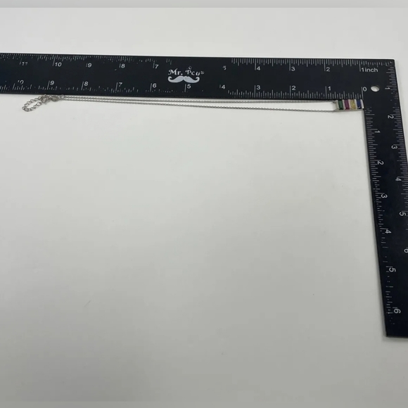 D STERLING SILVER 925 NECKLACE 18.25" MULTIPLE COLORED GEM STONES - Picture 6 of 8